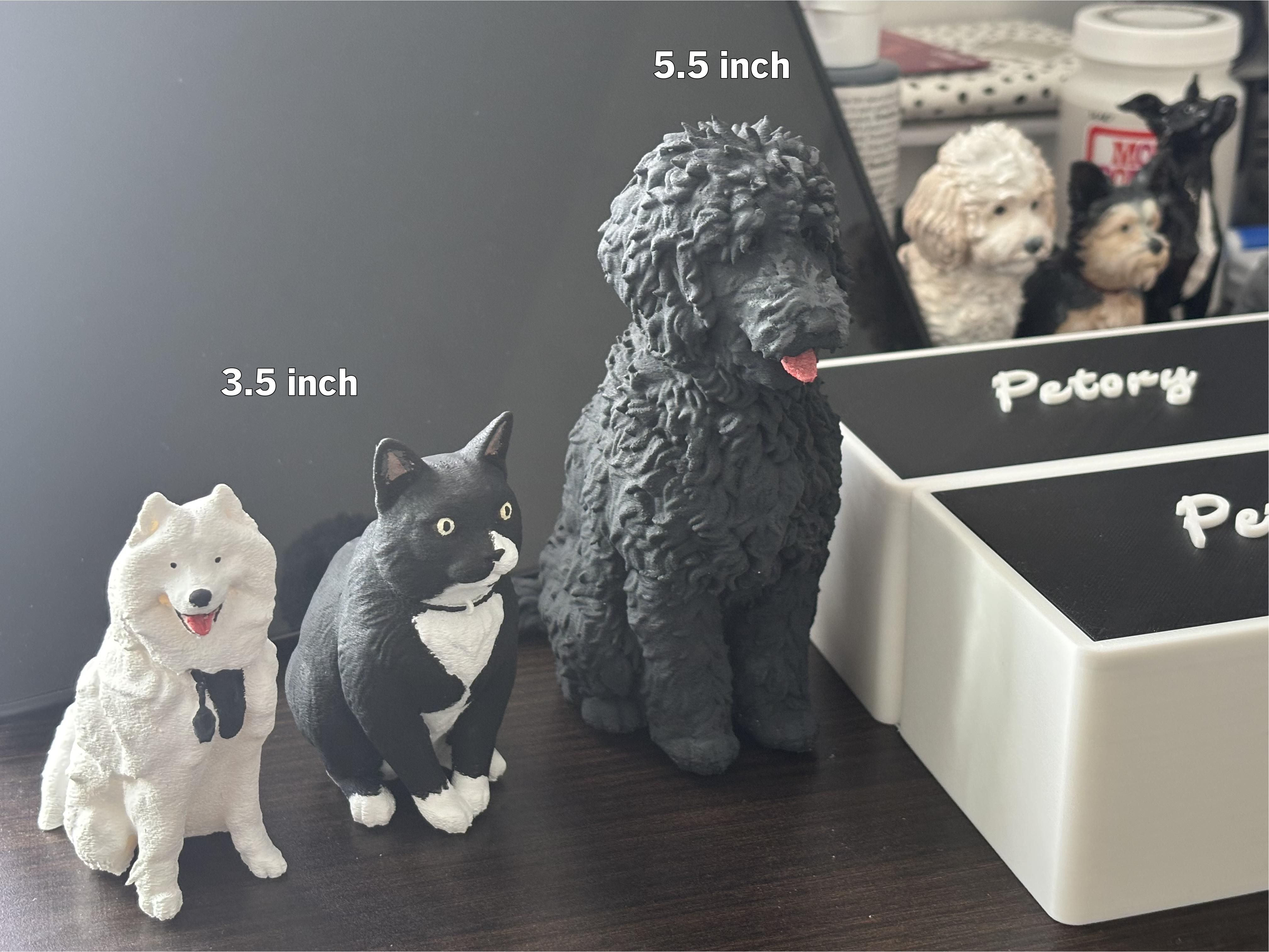 Petory figurines — 3.5 inch and 5.5 inch actual size